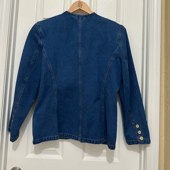 VTG Liz Wear LIz Claiborne WM 10 Denim Jacket 4 Pockets Long Sleeve Button Close - Picture 3 of 9